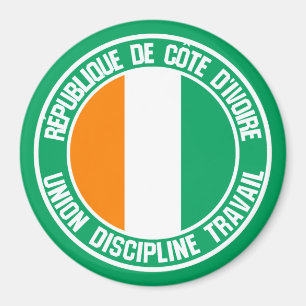 Ivory Coast Round Emblem Magnet
