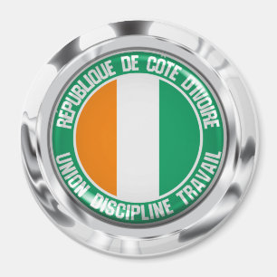 Ivory Coast Round Emblem Magnet
