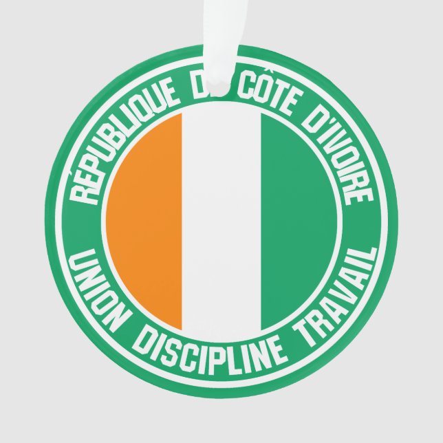 Ivory Coast Round Emblem Ornament (Front)