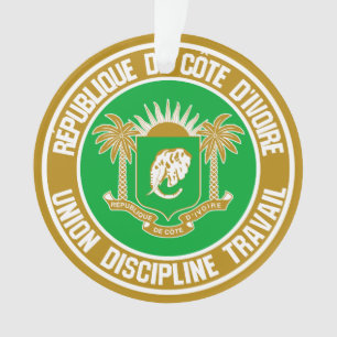Ivory Coast Round Emblem Ornament