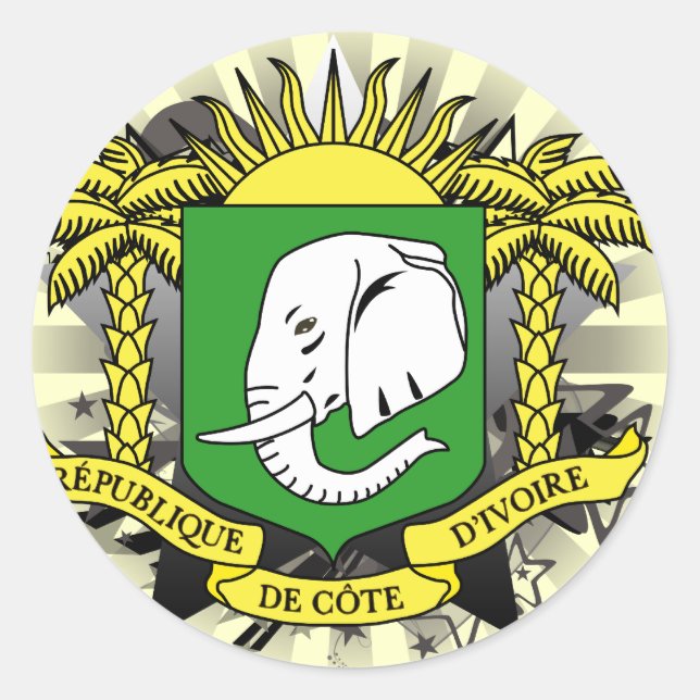 Ivory Coast Star Classic Round Sticker (Front)