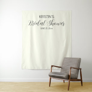 Ivory Color Bridal Shower Photo Backdrop Tapestry