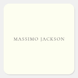 Ivory Color Minimalist Plain Modern Aesthetic Square Sticker