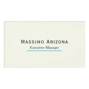 Ivory Color Plain Modern Minimalist  Name Tag