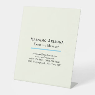 Ivory Color Plain Modern Minimalist  Pedestal Sign