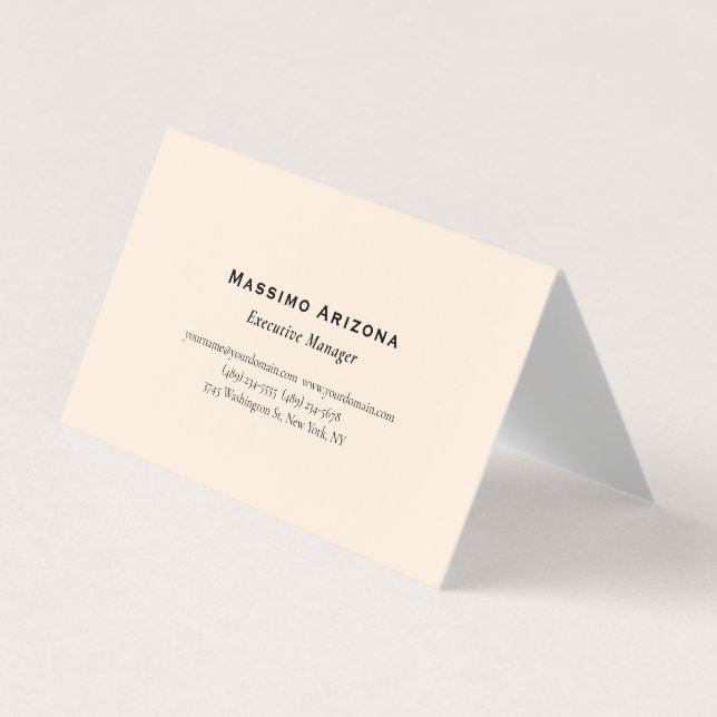 Ivory Color Plain Professional Modern Minimailst Business Card (Front)