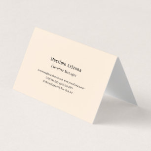 Ivory Color Plain Professional Modern Minimailst Business Card