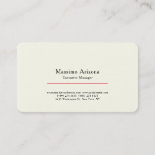 Ivory Color Plain Professional Modern Minimalist Business Card