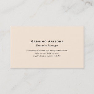Ivory Color Plain Professional Modern Minimalist Business Card