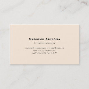 Ivory Color Plain Professional Modern Minimalist Business Card