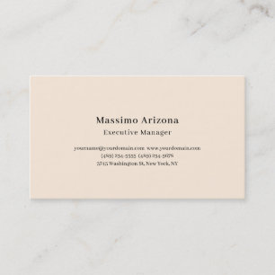 Ivory Color Plain Professional Modern Minimalist Business Card