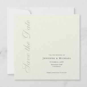 Ivory Color Professional Minimalist Modern Plain Save The Date