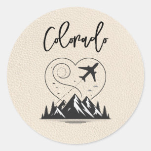Ivory Colorado Passport  Classic Round Sticker