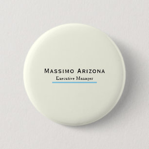 Ivory Colour Plain Modern Minimalist  6 Cm Round Badge