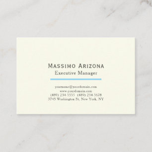 Ivory Colour Plain Modern Minimalist  Business Card