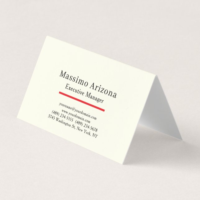Ivory Colour Plain Modern Minimalist  Business Card (Front)