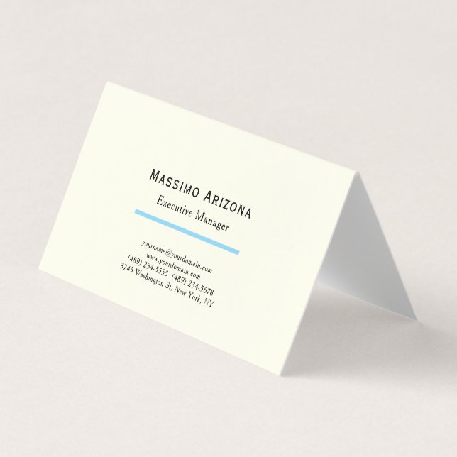 Ivory Colour Plain Modern Minimalist  Business Card (Front)