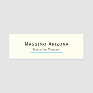 Ivory Colour Plain Modern Minimalist Name Tag