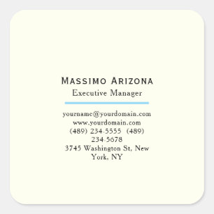 Ivory Colour Plain Modern Minimalist  Square Sticker