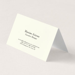 Ivory Colour Plain Professional Modern Minimalist Business Card