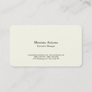 Ivory Colour Plain Professional Modern Minimalist Business Card