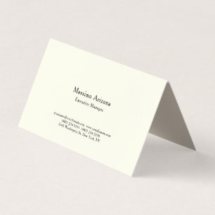 Ivory Colour Plain Professional Modern Minimalist Business Card