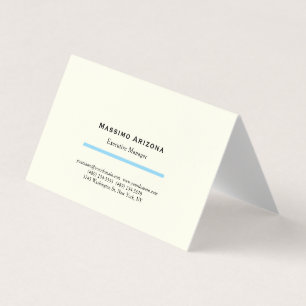 Ivory Colour Plain Professional Modern Minimalist Business Card