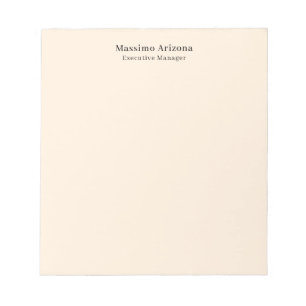 Ivory Colour Plain Professional Modern Minimalist Notepad
