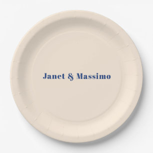 Ivory Colour Plain Professional Modern Minimalist Paper Plate