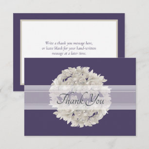 Ivory Coloured Chic Orchid Wreath Modern Thank You Card