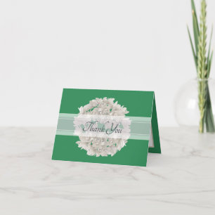 Ivory Coloured Chic Orchid Wreath Modern Thank You Card