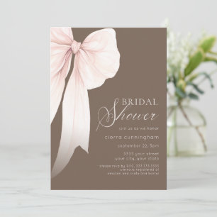 Ivory Coquette Bow Bridal Shower Invitation