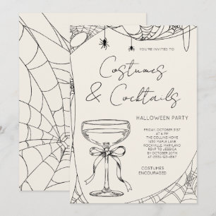 Ivory Costumes and Cocktails Adult Halloween Party Invitation