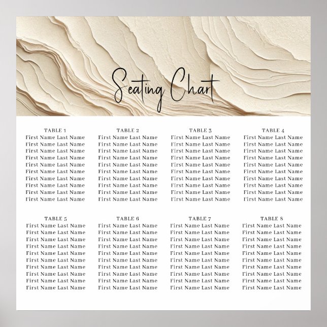  Ivory Cream Bohemian Textured Wedding  Poster (Front)