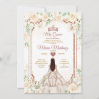 Ivory Cream & Copper Gold Princess Quiñceanera