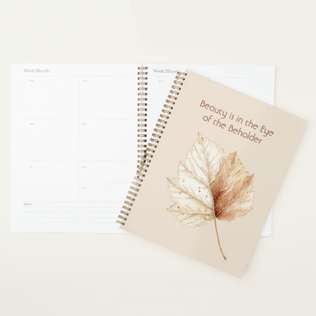 Ivory Cream Gold Leaf Beauty Planner (Display)