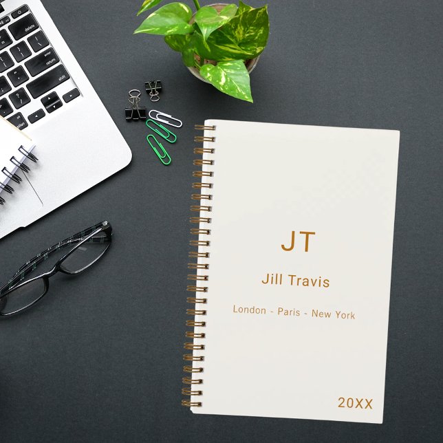 Ivory cream gold modern minimalst luxury notebook (Creator Uploaded)