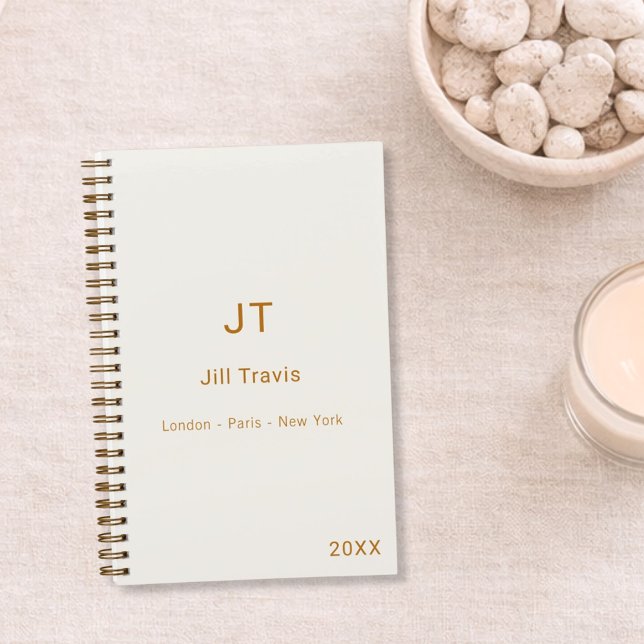 Ivory cream gold modern minimalst luxury notebook (Creator Uploaded)