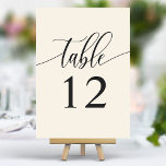 Ivory Cream Minimalist Calligraphy Wedding Table Number<br><div class="desc">Guide your guests to their seats with these elegant ivory cream wedding table numbers. Featuring a minimalist design with modern calligraphy, these table numbers add a touch of sophistication to your wedding reception. The soft background and clean, elegant typography ensure easy readability while enhancing your wedding decor. Perfect for any...</div>