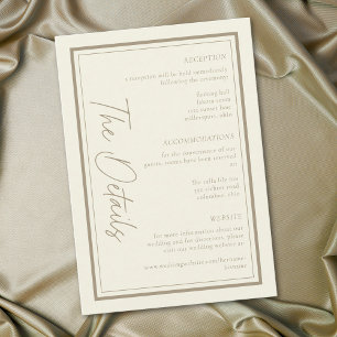 Ivory Cream Minimalist Frame Wedding Enclosure Card