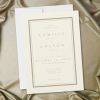 Ivory Cream Minimalist Frame Wedding