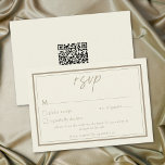Ivory Cream Minimalist Frame Wedding QR Code RSVP Card<br><div class="desc">Celebrate your love with this minimalist ivory cream wedding response card with a QR code design. It's perfect for an elegant autumn ceremony. This earthy,  modern look offers a warm and sophisticated feel for your autumn hued wedding. Created by Simply Farmhouse Press.</div>
