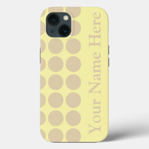 Ivory Cream Neutral Dots with name iPhone 13 Case
