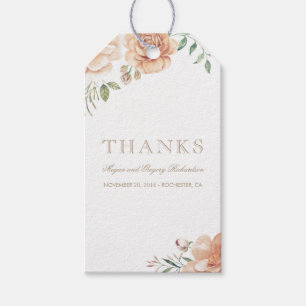 Ivory Cream Watercolor Flowers Elegant Boho Gift Tags