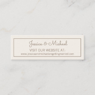 Ivory Cream White Wedding Website Mini Business Card