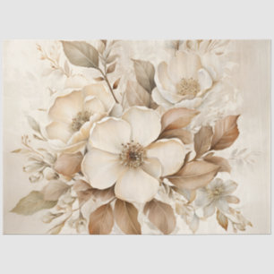 Ivory Creamy Floral Wedding Shower Tissue Paper