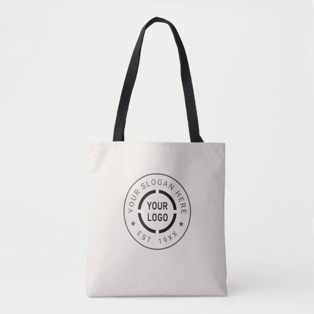 Ivory custom Logo branded promotional Tote Bag (Front)