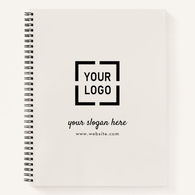 Ivory Custom Logo business branded Notebook (Front)