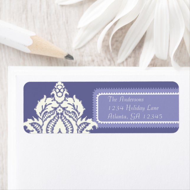 Ivory Damask Periwinkle Purple (Insitu)