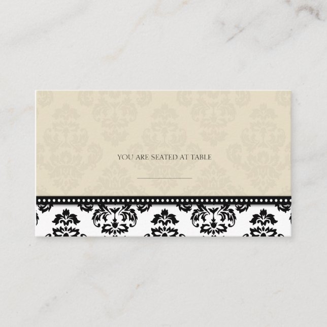 Ivory Damask Wedding Placecards (Front)